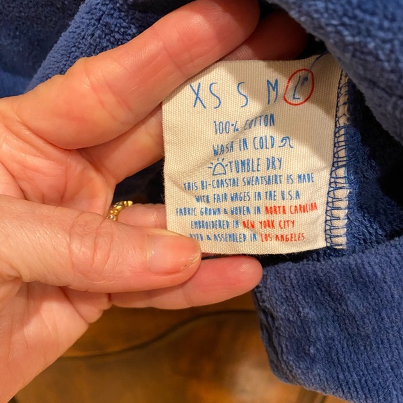 Vintage Calle del Mar blue terry Sweatshirt/ sweater size L - Picture 5 of 7
